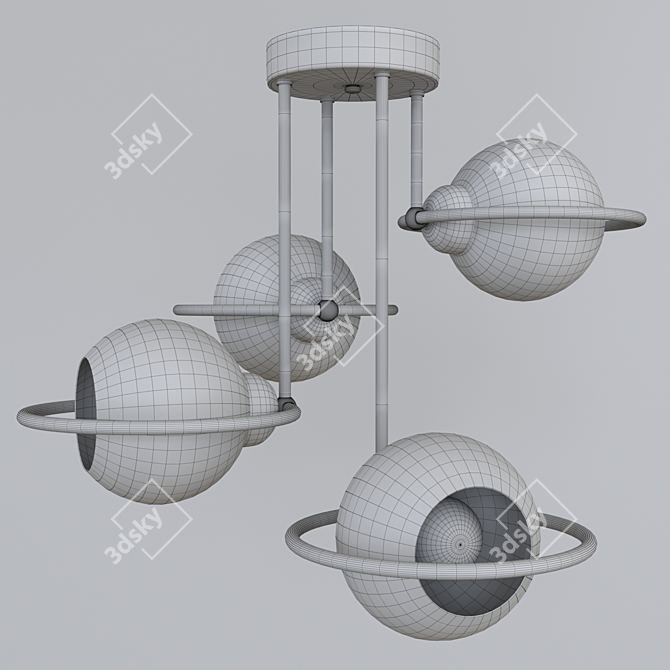 Elegant Crystal Chandelier 3D model image 2