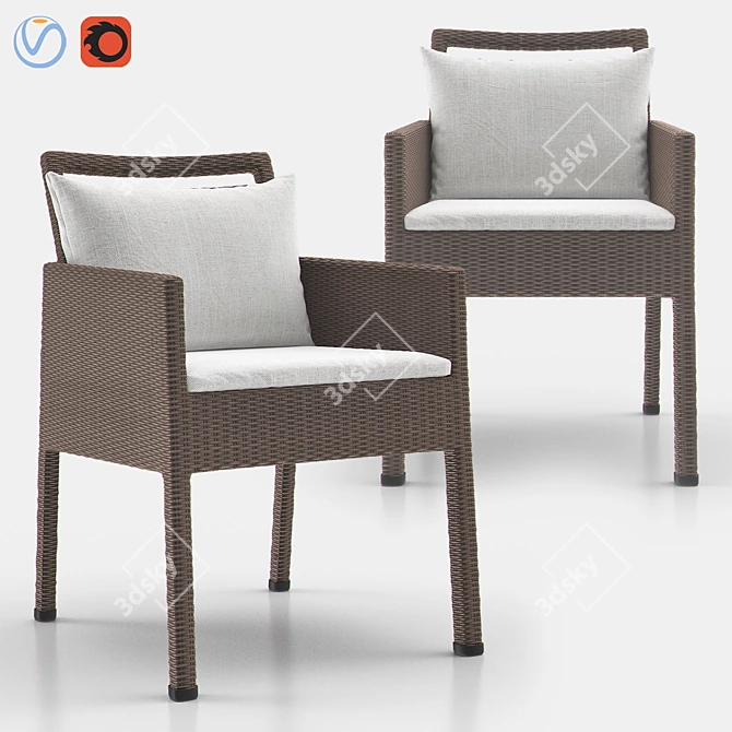 Elegant Niche Woven Armchair 3D model image 1