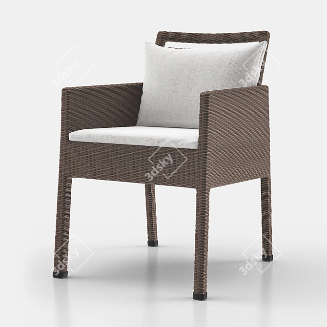 Elegant Niche Woven Armchair 3D model image 2