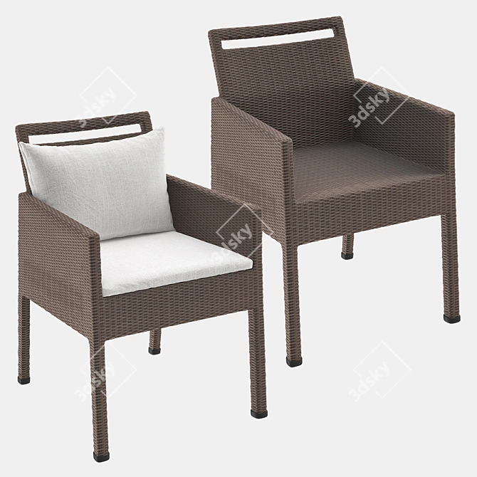 Elegant Niche Woven Armchair 3D model image 4