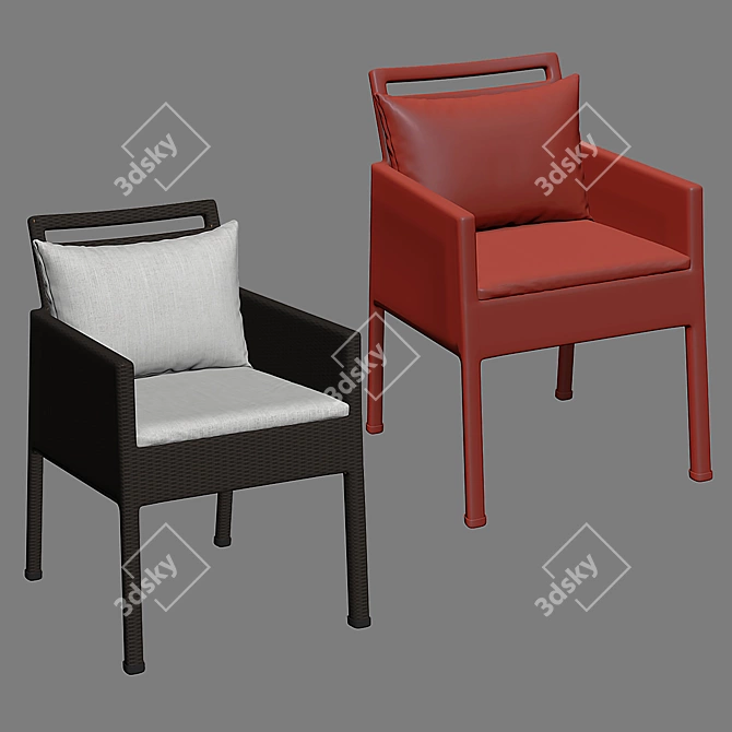 Elegant Niche Woven Armchair 3D model image 5