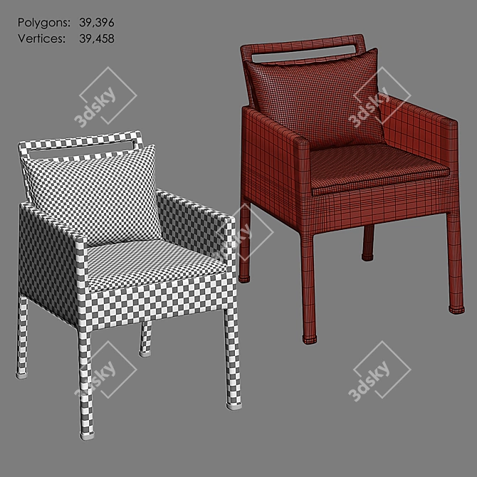 Elegant Niche Woven Armchair 3D model image 6