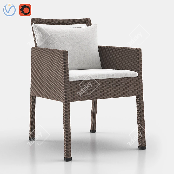 Elegant Niche Woven Armchair 3D model image 7