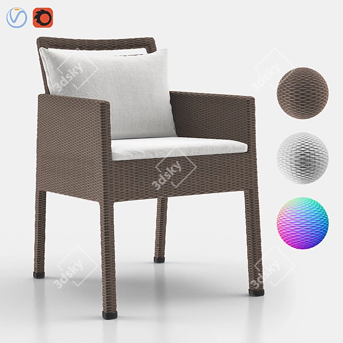 Elegant Niche Woven Armchair 3D model image 14