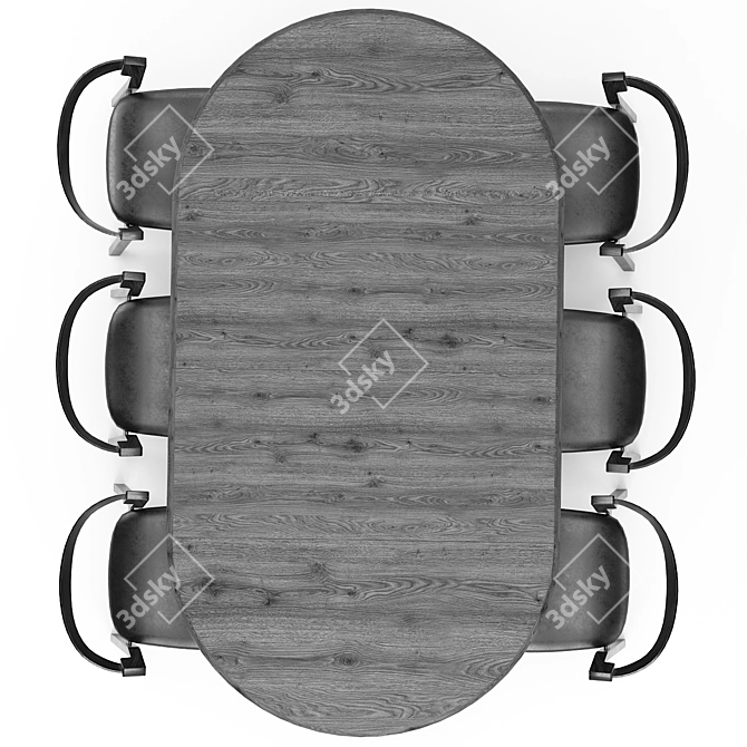 Bevel Extendable Dining Table 3D model image 3