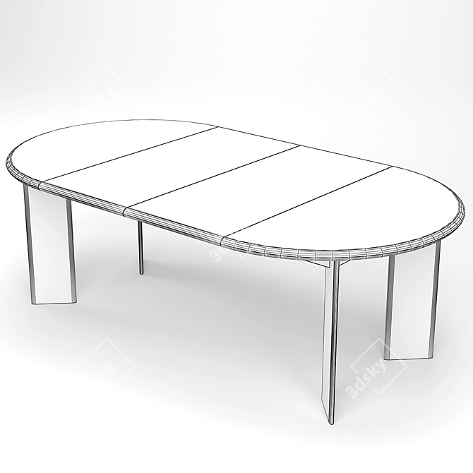 Bevel Extendable Dining Table 3D model image 7