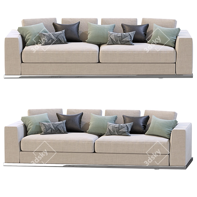 Contemporary Sofa: Powell by Minotti 3D model image 1