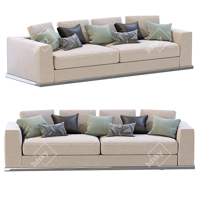 Contemporary Sofa: Powell by Minotti 3D model image 2