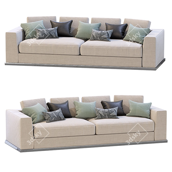 Contemporary Sofa: Powell by Minotti 3D model image 3