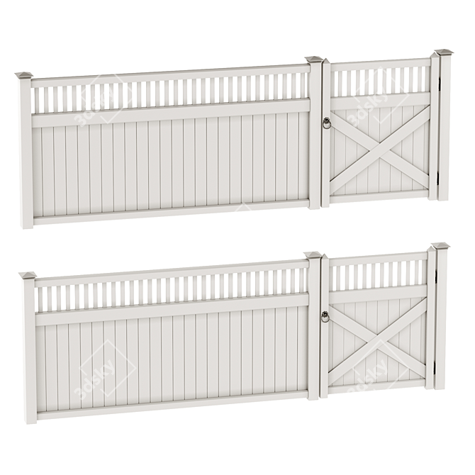 Versatile PVC Fence Solution 3D model image 1