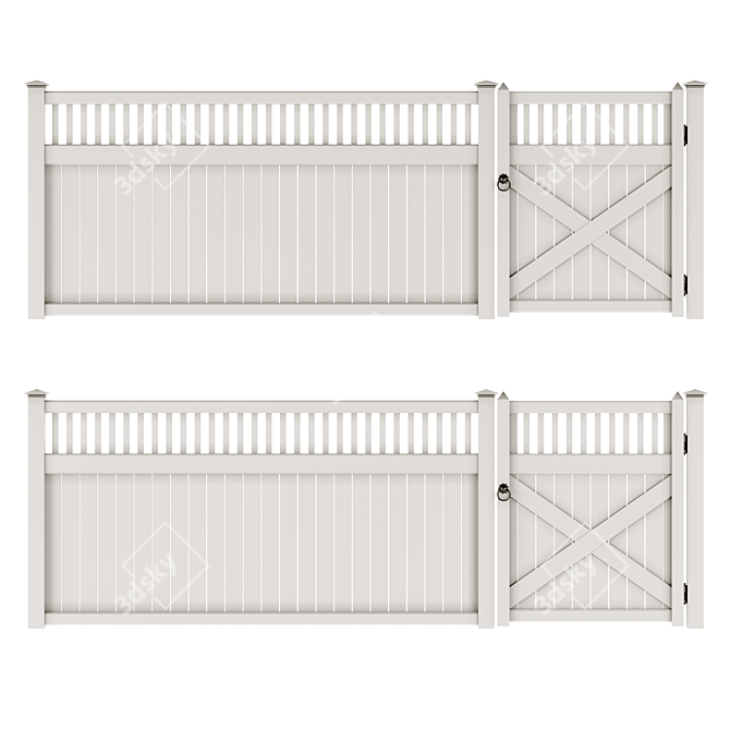 Versatile PVC Fence Solution 3D model image 3