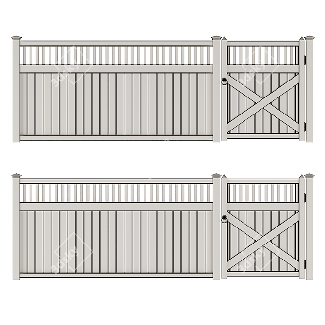 Versatile PVC Fence Solution 3D model image 4