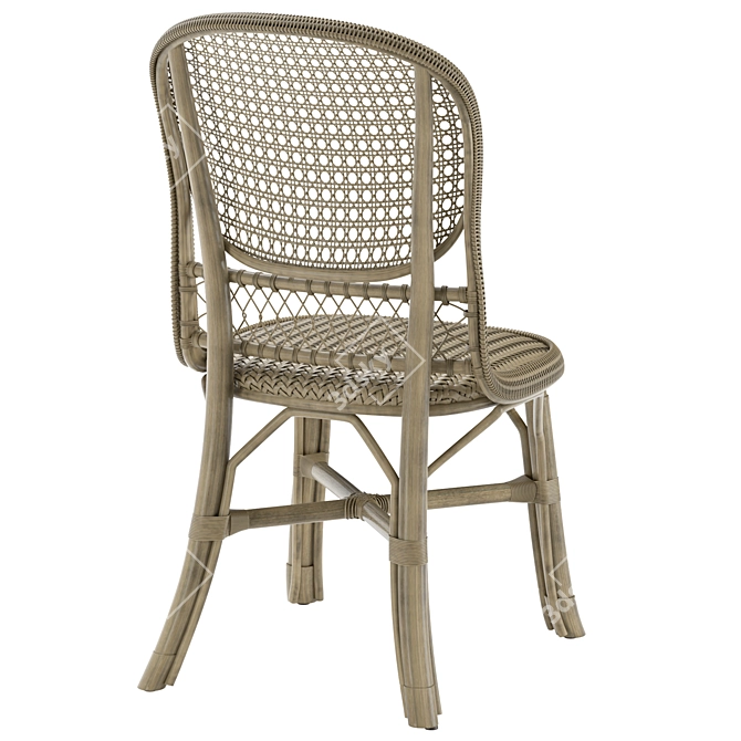 Vintage Cane Accent Chair 3D model image 4