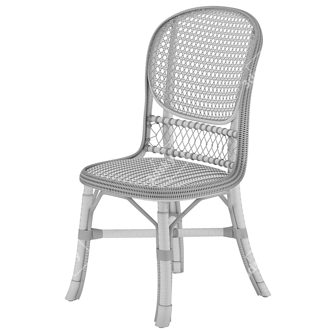 Vintage Cane Accent Chair 3D model image 5