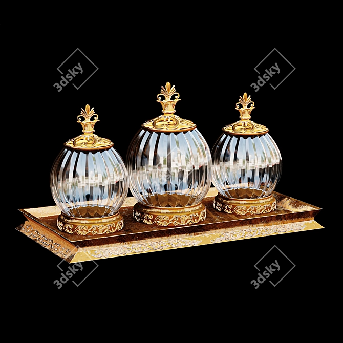 Lustrous Gold Accent Jars 3D model image 1