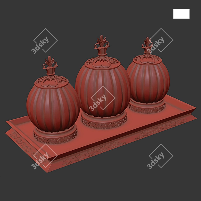 Lustrous Gold Accent Jars 3D model image 2