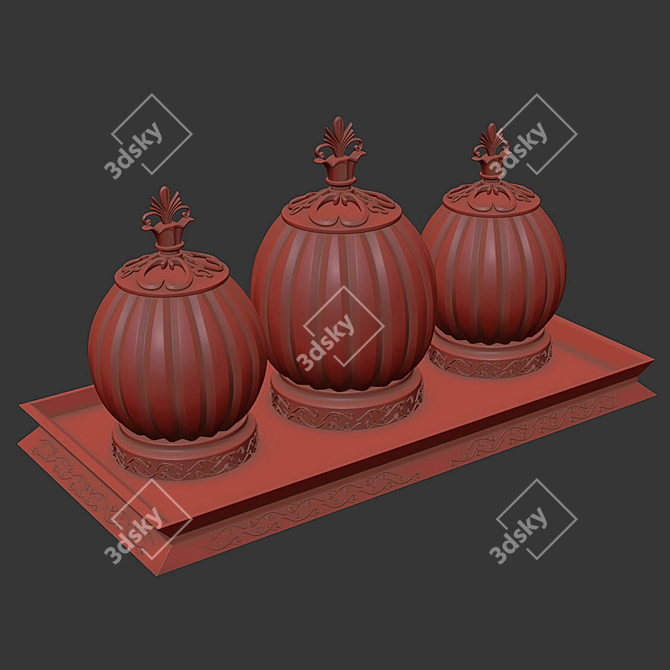 Lustrous Gold Accent Jars 3D model image 5