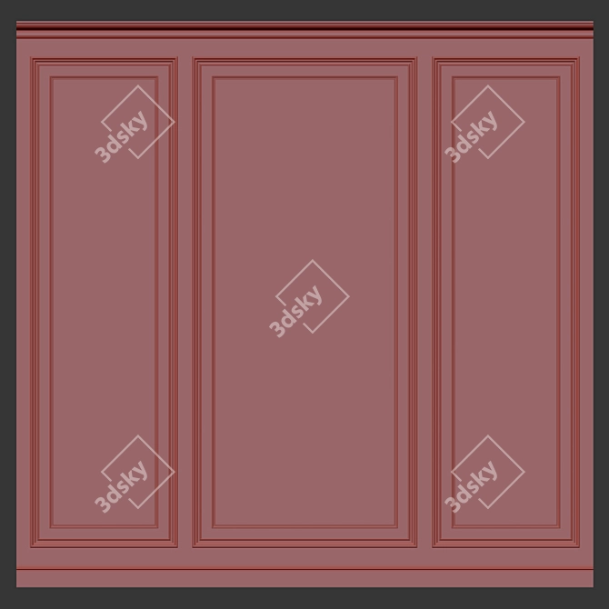 Modern Wall Panel Molding 3D model image 2