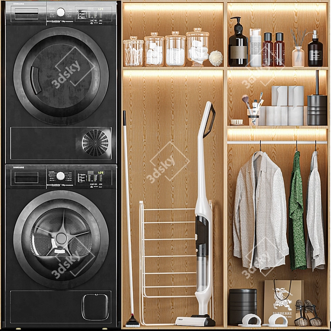 Modern Laundry Room Set 3D model image 8