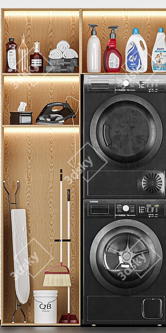 Modern Laundry Room Set 3D model image 10