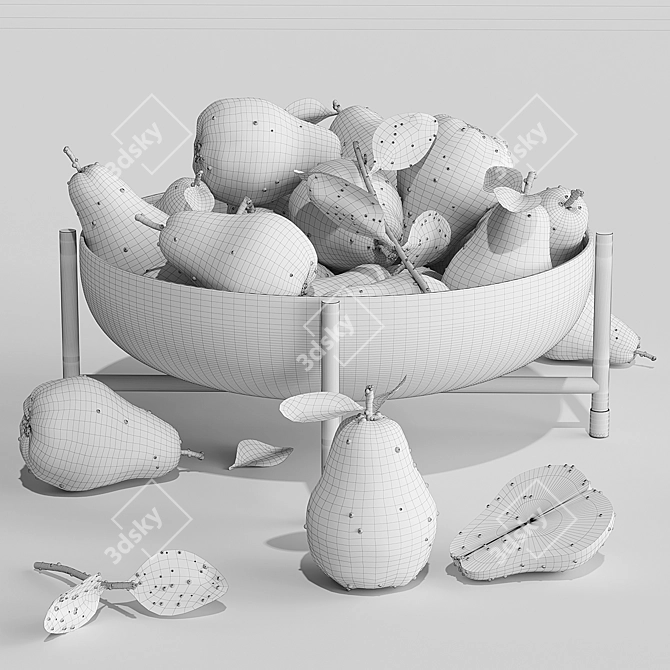 Elegant Fruit Serving Dish 3D model image 3