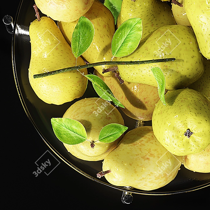 Elegant Fruit Serving Dish 3D model image 6