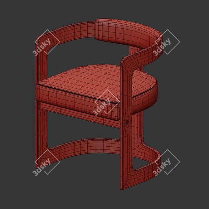 Sleek Zuma Dining Chair 3D model image 4