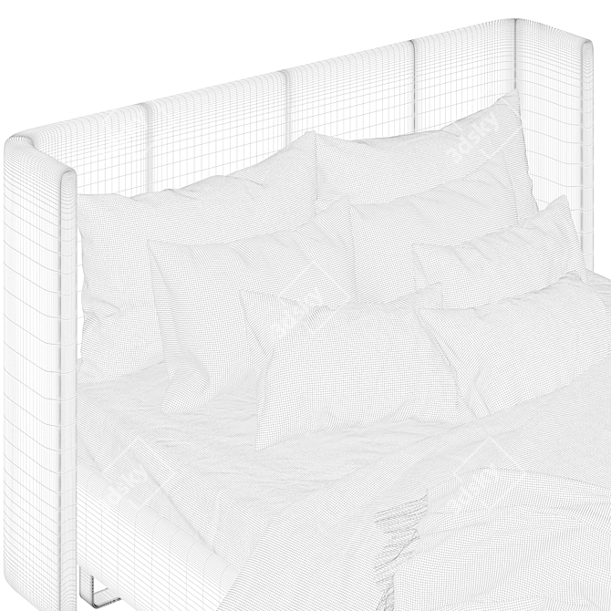 Sleek Unwrapped Bed 3D model image 4