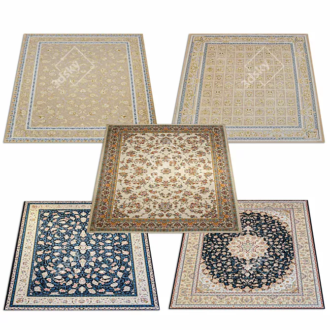 Elegant Persian Carpet Collection 3D model image 7
