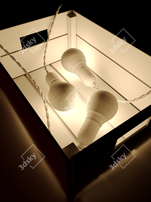 Illuminating Ambiance: Decorative Interior Lamp Box 3D model image 2