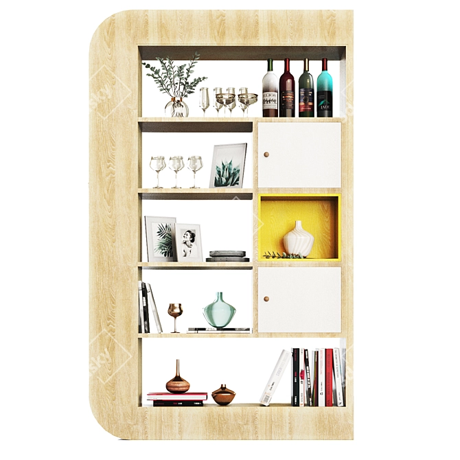 Modern Wooden Decorative Shelves - Minh Tri 3D model image 2