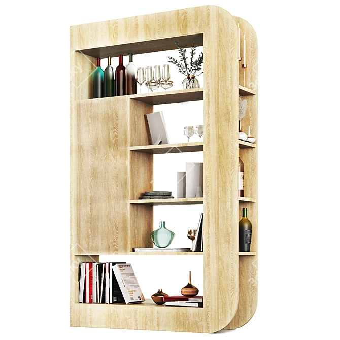 Modern Wooden Decorative Shelves - Minh Tri 3D model image 3