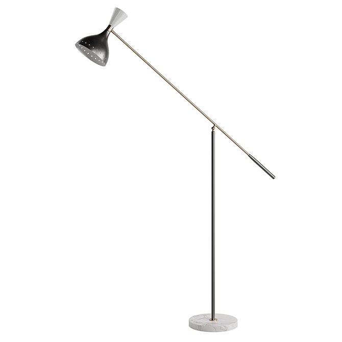 Sleek 2021 Milwaukee L2: Luxe Marble & Metal Floor Lamp 3D model image 1