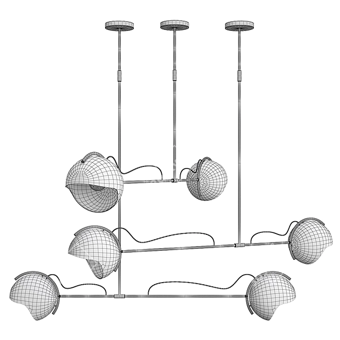 Elegant Laine Suspension Light 3D model image 2