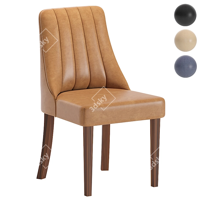 Sleek Leather Stool 3D model image 1