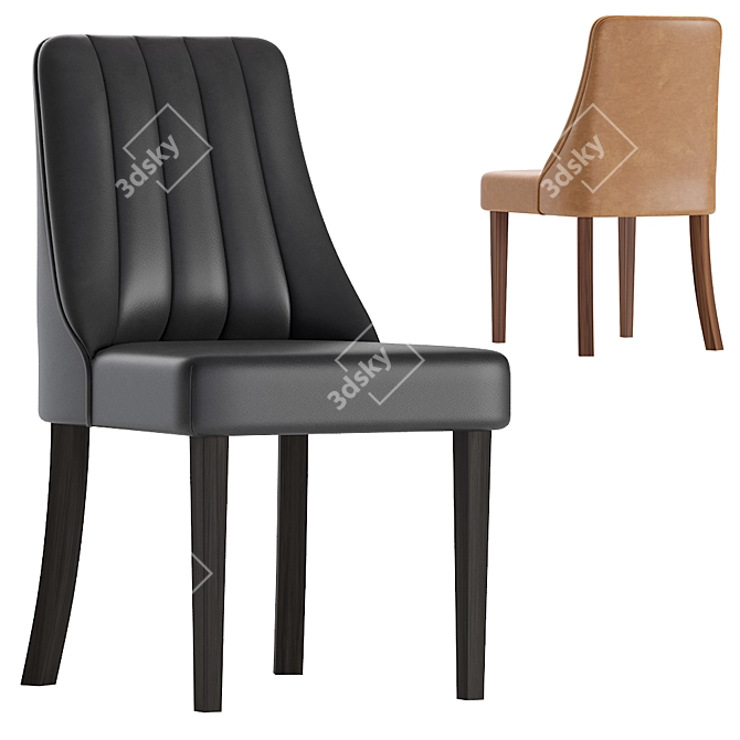 Sleek Leather Stool 3D model image 3