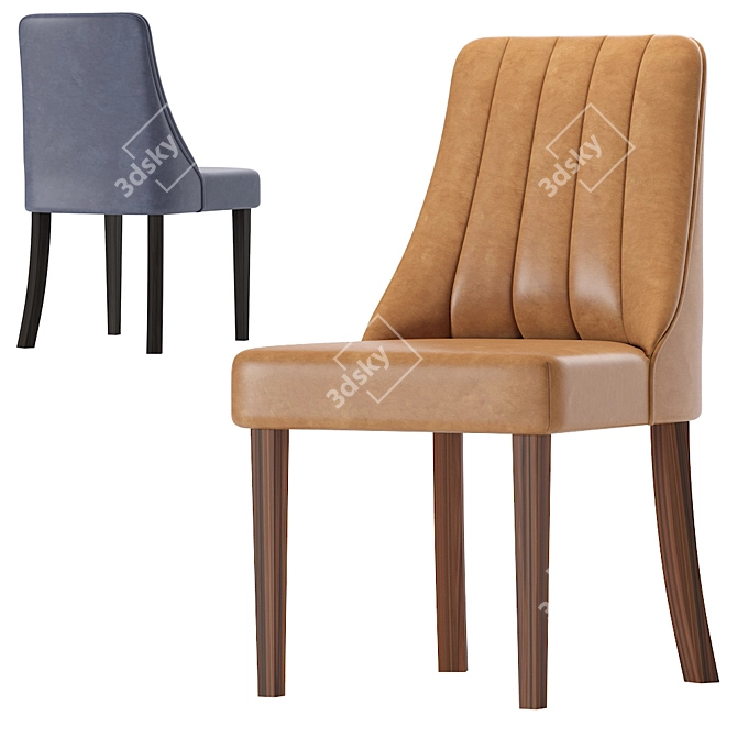 Sleek Leather Stool 3D model image 5