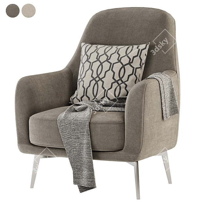 Luxurious LEWIS Armchair: Elegant Comfort 3D model image 1