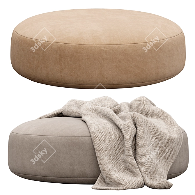 Cozy Round Pouf by Bloomingville 3D model image 2