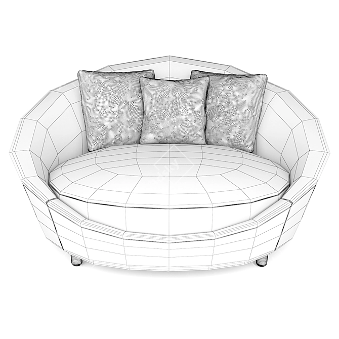 Elegant Mnoxet Design Armchair 3D model image 6