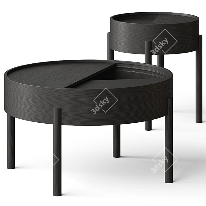 Sleek Arc Coffee Tables 3D model image 1