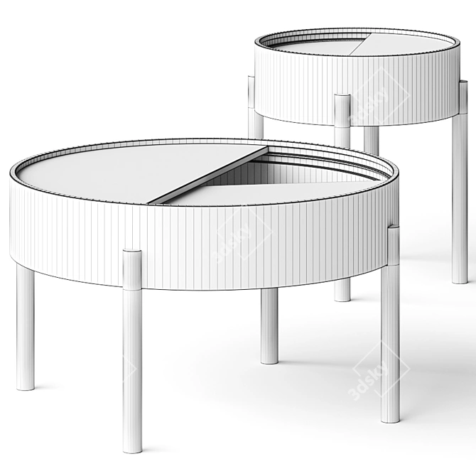 Sleek Arc Coffee Tables 3D model image 3