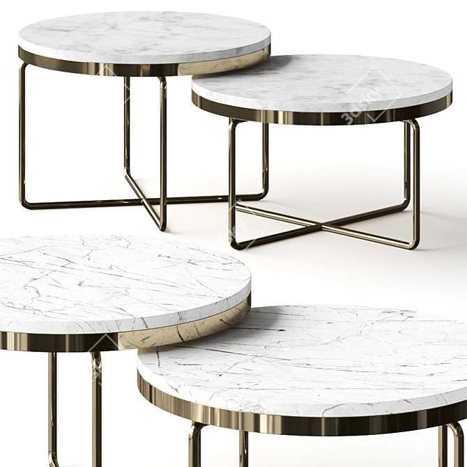 Nordic Studio Nesting Coffee Tables 3D model image 1