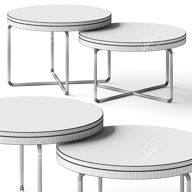 Nordic Studio Nesting Coffee Tables 3D model image 2