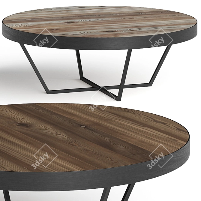 Reclaimed Patchwork Coffee Tables: Unique Design 3D model image 1