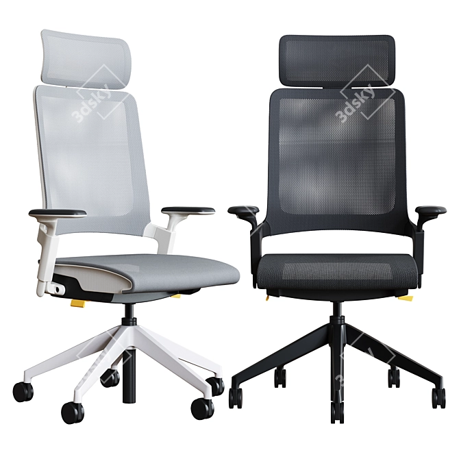 Kirn Office Chair - Adjustable Height, Stylish Design 3D model image 1