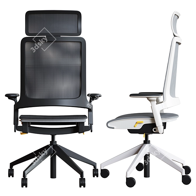 Kirn Office Chair - Adjustable Height, Stylish Design 3D model image 2