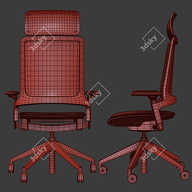 Kirn Office Chair - Adjustable Height, Stylish Design 3D model image 7