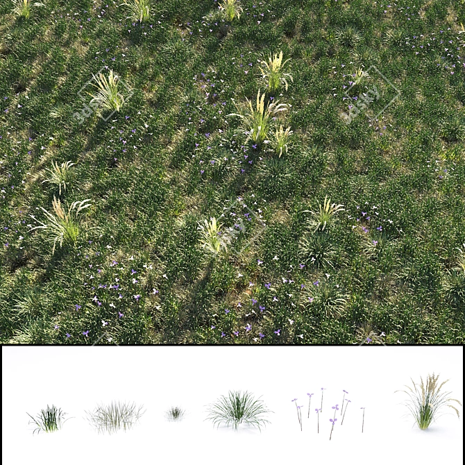 Lush Green Grass Pack: Effortlessly Create Stunning Landscapes 3D model image 6