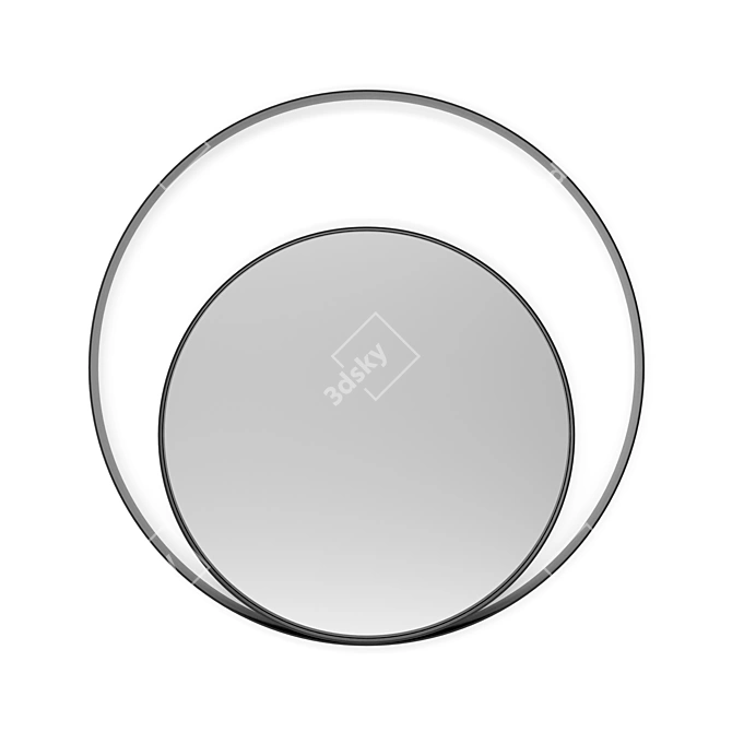 Iron Ring Metal Frame Round Mirror 3D model image 1